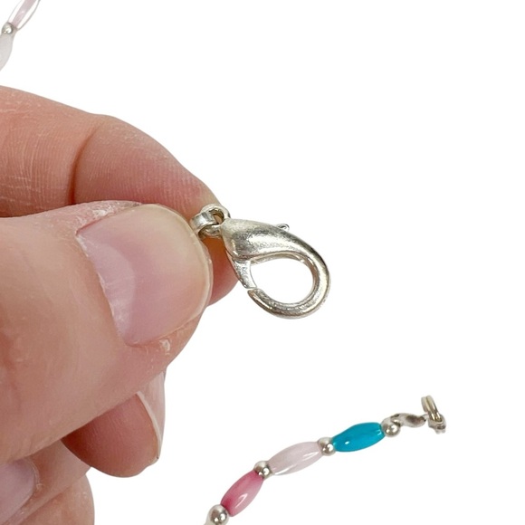 Pearlescent Tubular Acrylic Pastel Beaded Necklace and Bracelet Set - Picture 9 of 12